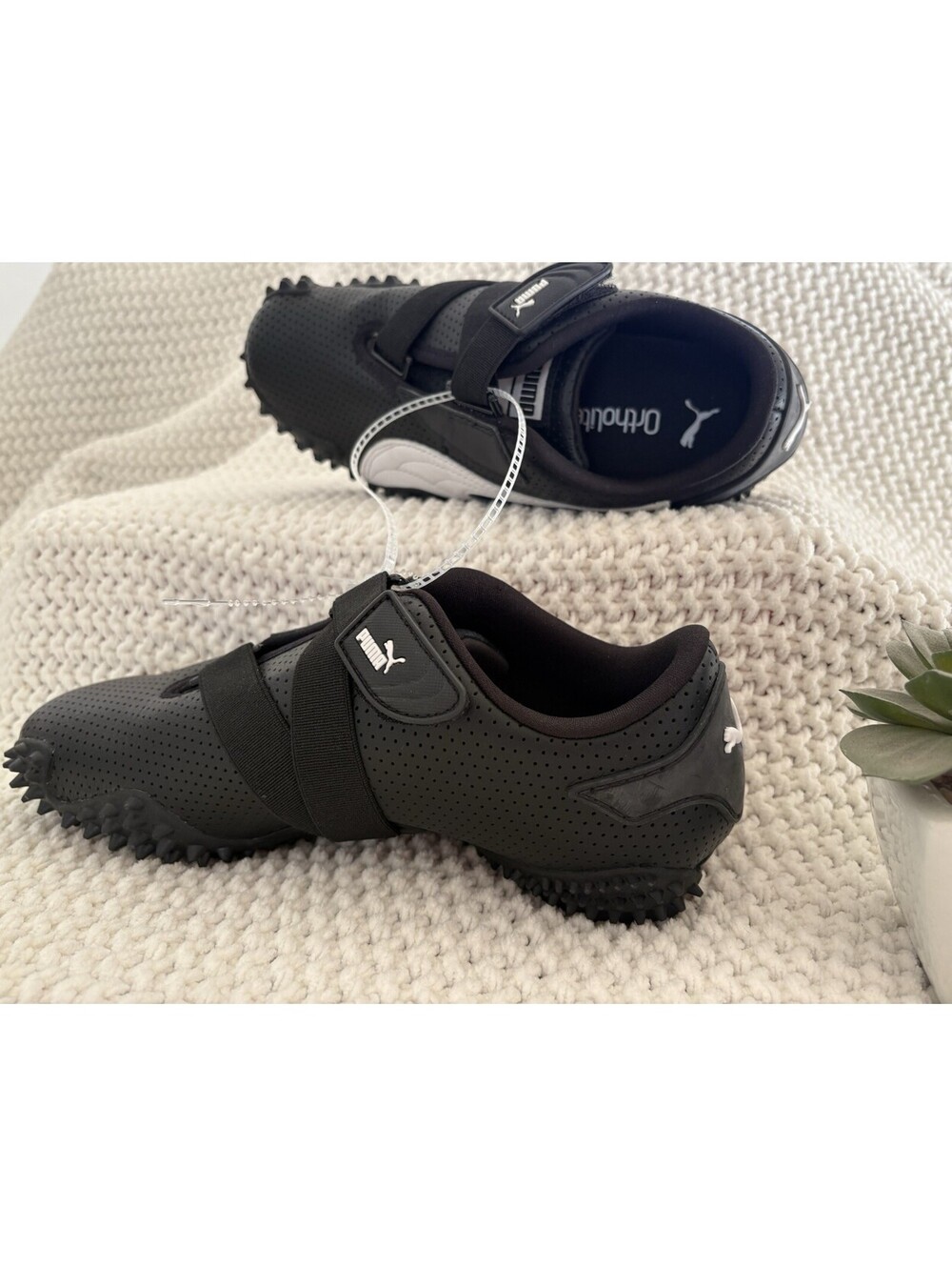 Size 9.5- Puma Mostro Perf Perforated Leather Pack - White Black W